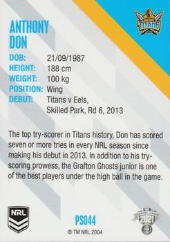 2021 NRL Traders - Pearl Specials #PS044 Anthony Don Back